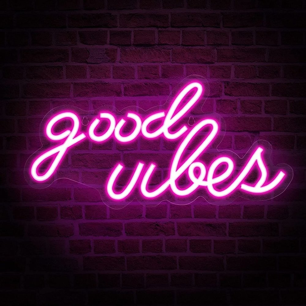 Good Vibes Only Neon Pink Party/Dorm/Wedding/Bday/Babyshower/Graduation Decor - Picture 1 of 7